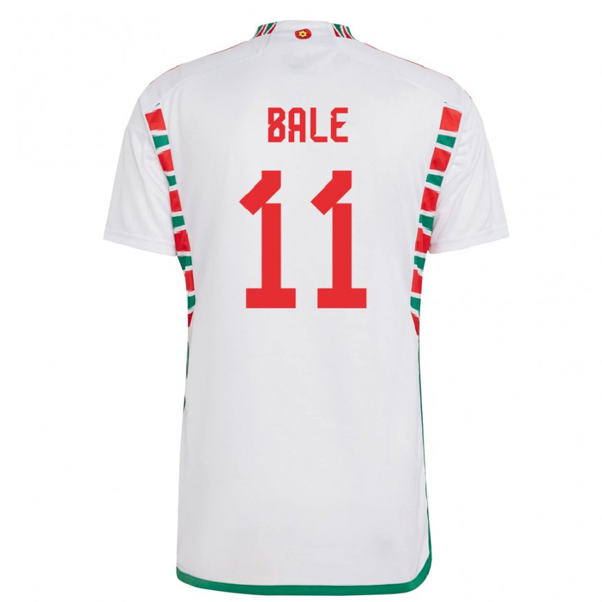 Kandiny Niño Camiseta Gales Gareth Bale #11 Blanco 2ª Equipación 22-24 La Camisa Chile