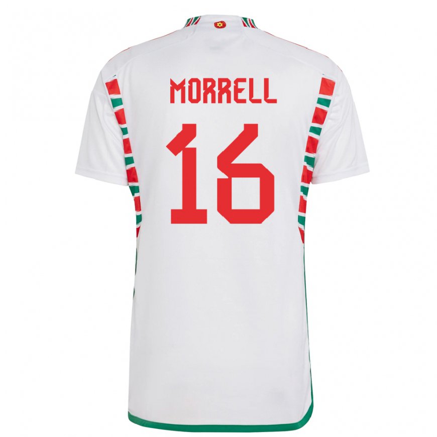 Kandiny Niño Camiseta Gales Joe Morrell #16 Blanco 2ª Equipación 22-24 La Camisa Chile