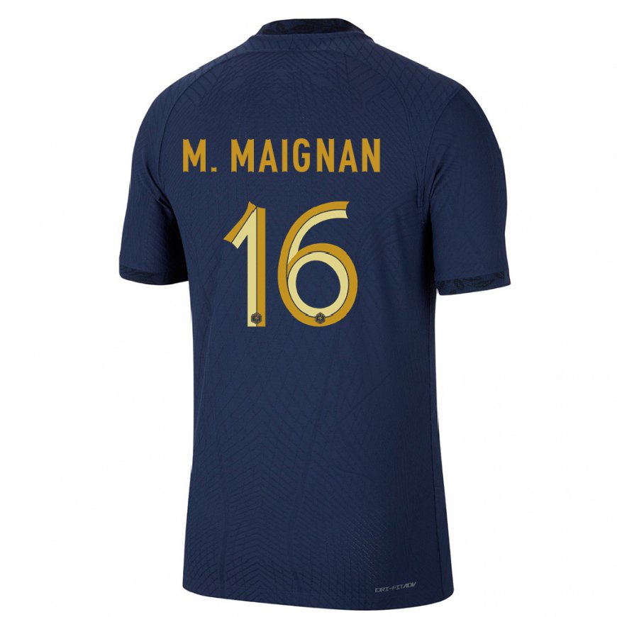 Kandiny Hombre Camiseta Francia Mike Maignan #16 Azul Marino 1ª Equipación 22-24 La Camisa Chile