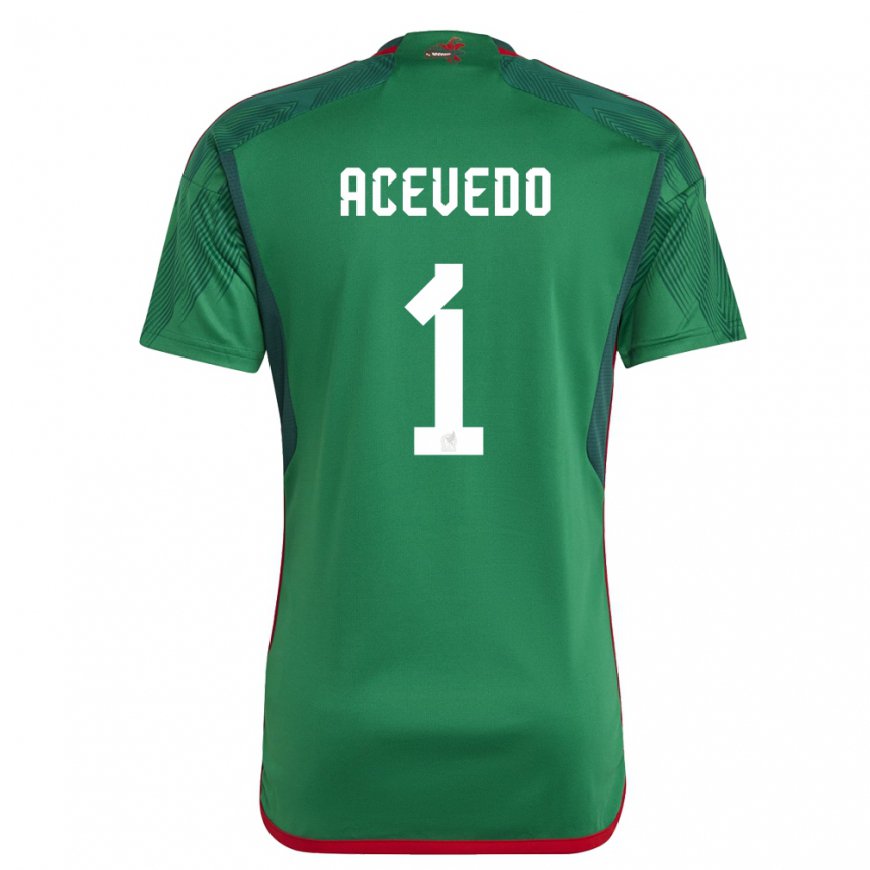 Kandiny Hombre Camiseta México Carlos Acevedo #1 Verde 1ª Equipación 22-24 La Camisa Chile
