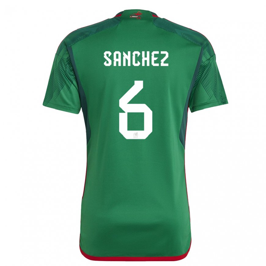 Kandiny Hombre Camiseta México Erick Sanchez #6 Verde 1ª Equipación 22-24 La Camisa Chile
