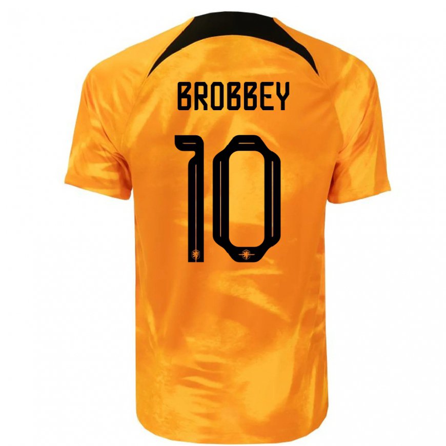 Kandiny Hombre Camiseta Países Bajos Brian Brobbey #10 Naranja Láser 1ª Equipación 22-24 La Camisa Chile