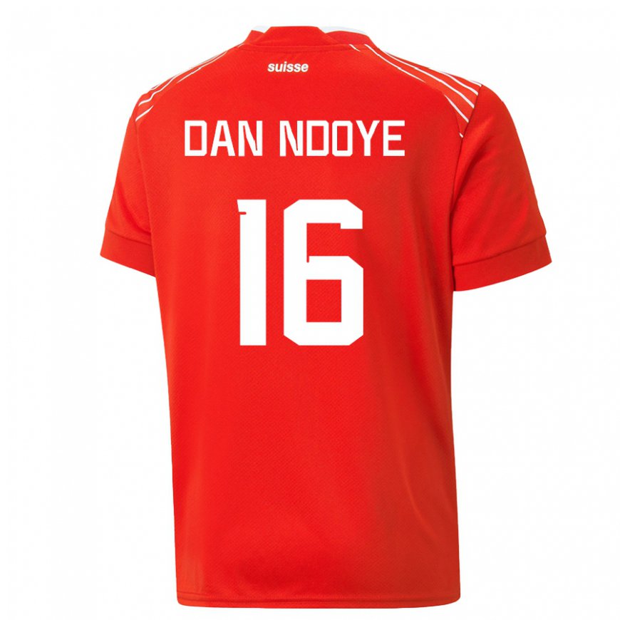 Kandiny Hombre Camiseta Suiza Dan Ndoye #16 Rojo 1ª Equipación 22-24 La Camisa Chile