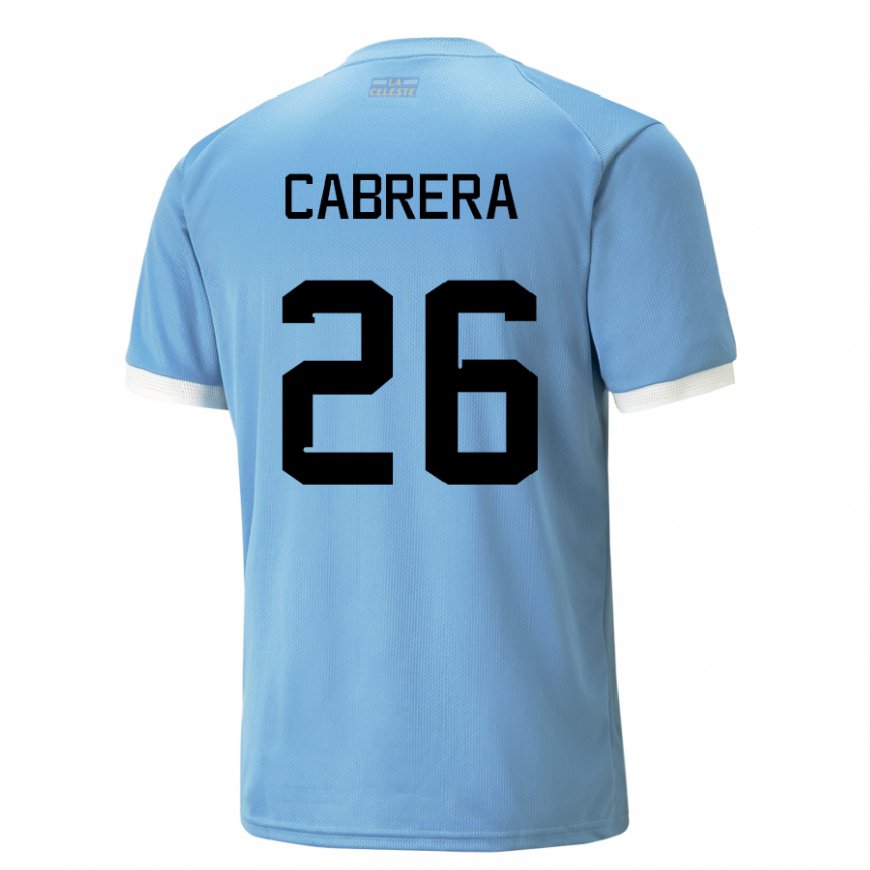 Kandiny Hombre Camiseta Uruguay Leandro Cabrera #26 Azul 1ª Equipación 22-24 La Camisa Chile