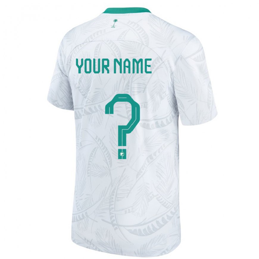 Kandiny Hombre Camiseta Arabia Saudita Su Nombre #0 Blanco 1ª Equipación 22-24 La Camisa Chile