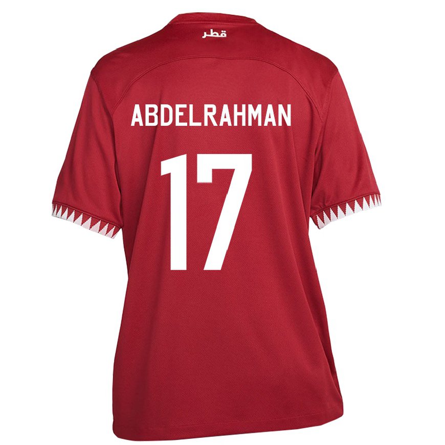 Kandiny Hombre Camiseta Catar Abdelrahman Fahmi Moustafa #17 Granate 1ª Equipación 22-24 La Camisa Chile