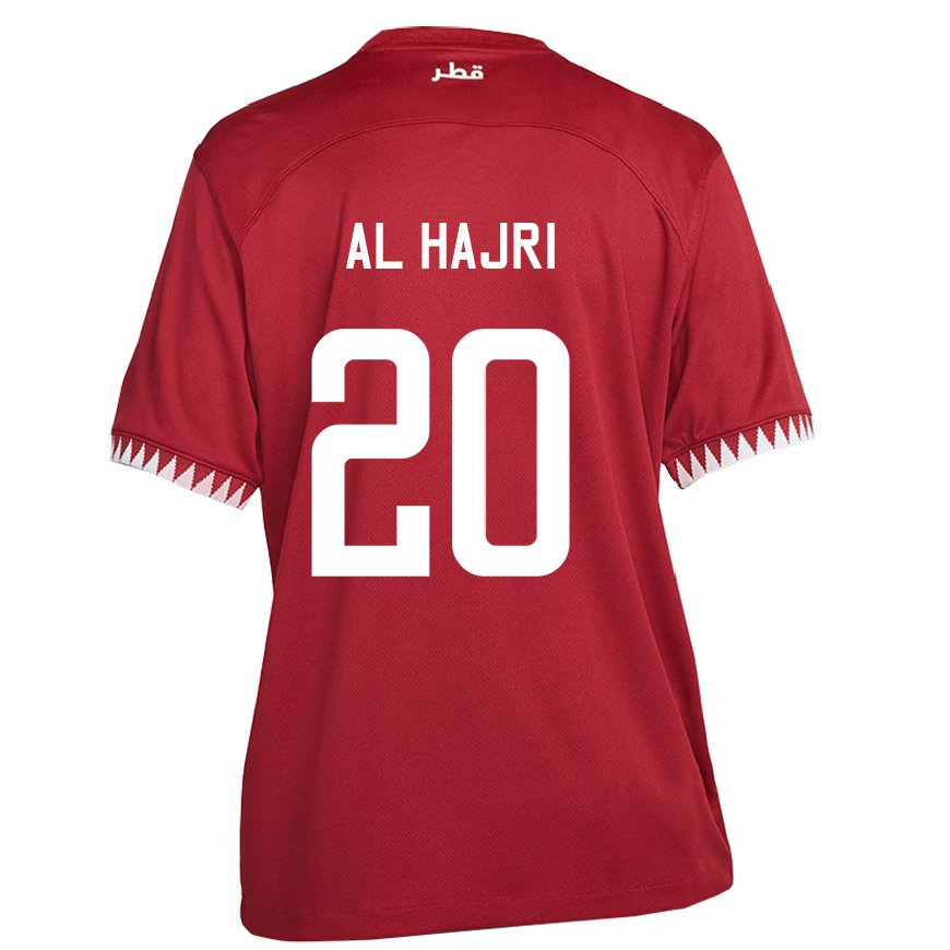 Kandiny Hombre Camiseta Catar Salem Al Hajri #20 Granate 1ª Equipación 22-24 La Camisa Chile