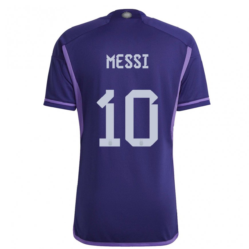 Kandiny Hombre Camiseta Argentina Lionel Messi #10 Morado 2ª Equipación 22-24 La Camisa Chile