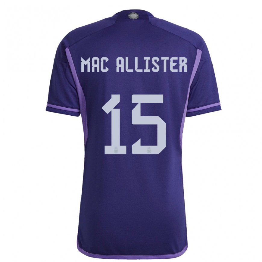 Kandiny Hombre Camiseta Argentina Alexis Mac Allister #15 Morado 2ª Equipación 22-24 La Camisa Chile