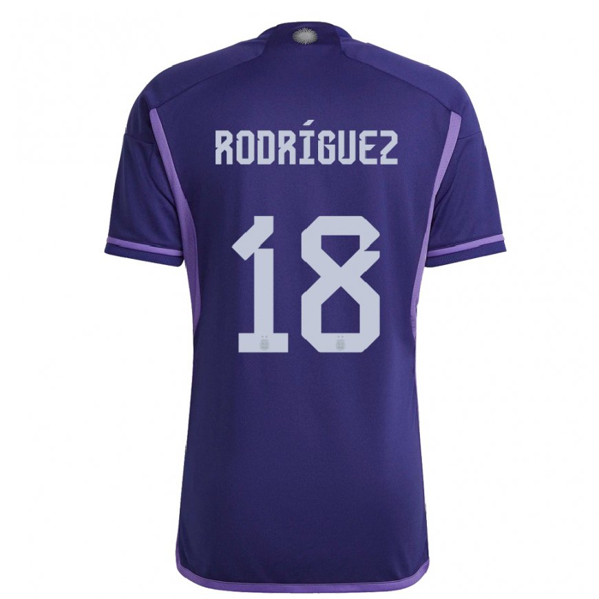 Kandiny Hombre Camiseta Argentina Guido Rodriguez #18 Morado 2ª Equipación 22-24 La Camisa Chile