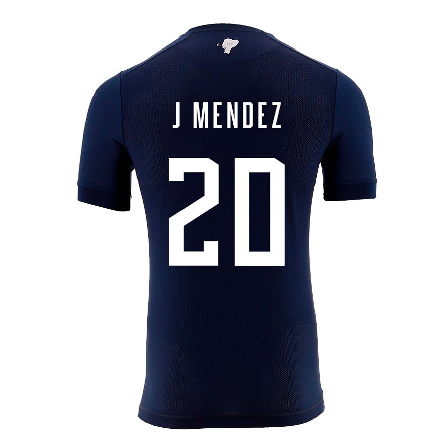 Kandiny Hombre Camiseta Ecuador Jhegson Mendez #20 Azul Marino 2ª Equipación 22-24 La Camisa Chile