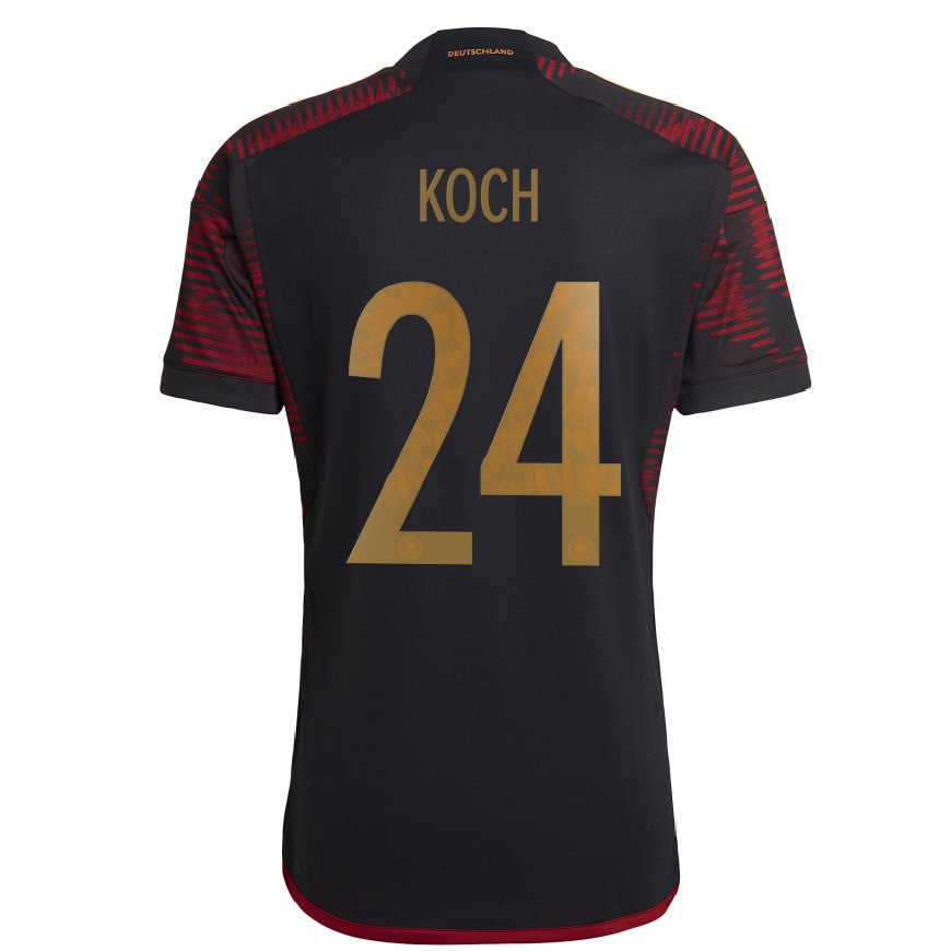 Kandiny Hombre Camiseta Alemania Robin Koch #24 Granate Negro 2ª Equipación 22-24 La Camisa Chile