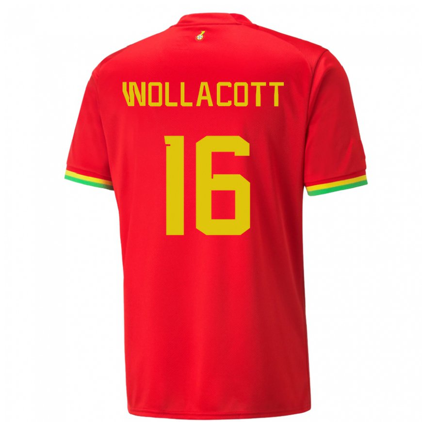 Kandiny Hombre Camiseta Ghana Joe Wollacott #16 Rojo 2ª Equipación 22-24 La Camisa Chile