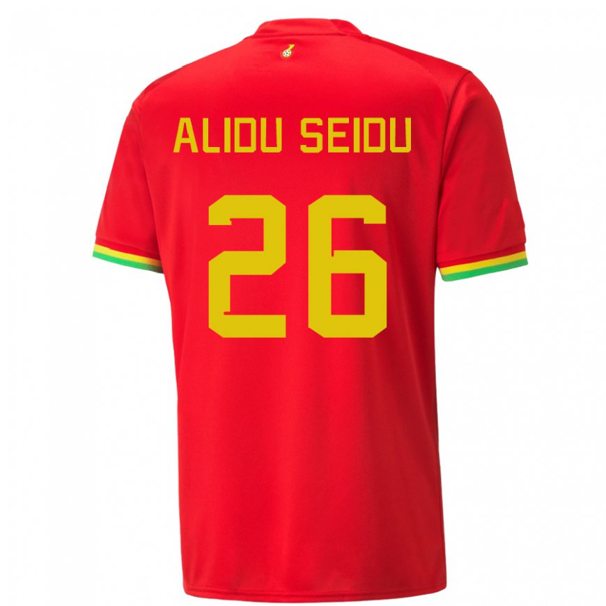 Kandiny Hombre Camiseta Ghana Alidu Seidu #26 Rojo 2ª Equipación 22-24 La Camisa Chile