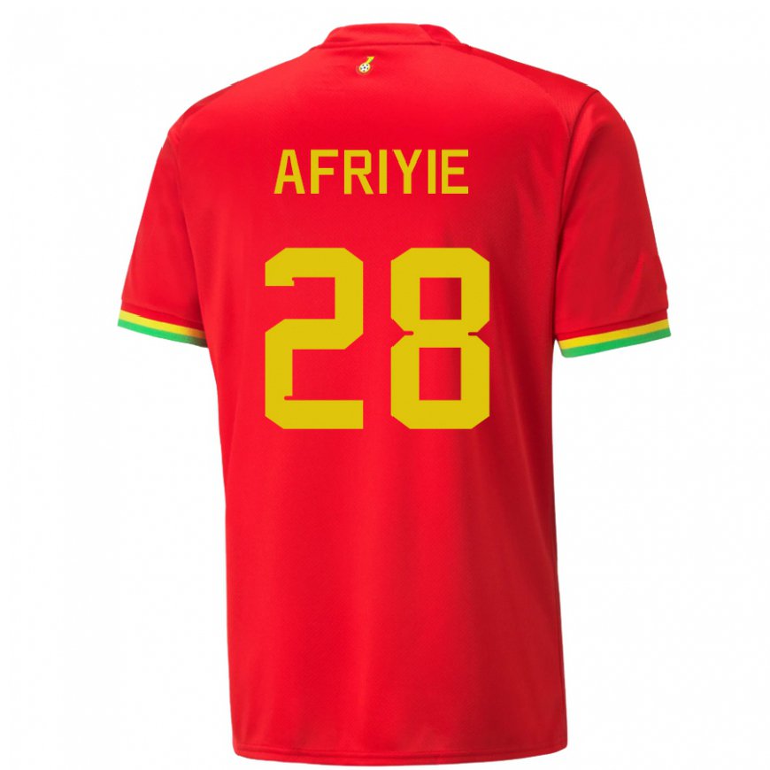 Kandiny Hombre Camiseta Ghana Daniel Afriyie #28 Rojo 2ª Equipación 22-24 La Camisa Chile
