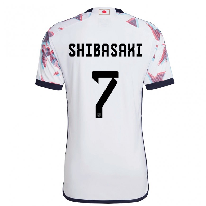 Kandiny Hombre Camiseta Japón Gaku Shibasaki #7 Blanco 2ª Equipación 22-24 La Camisa Chile