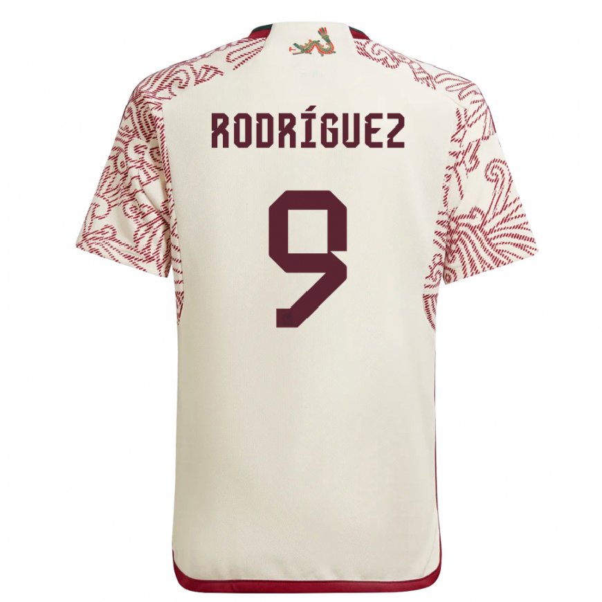 Kandiny Hombre Camiseta México Carlos Rodriguez #9 Maravilla Blanco Rojo 2ª Equipación 22-24 La Camisa Chile