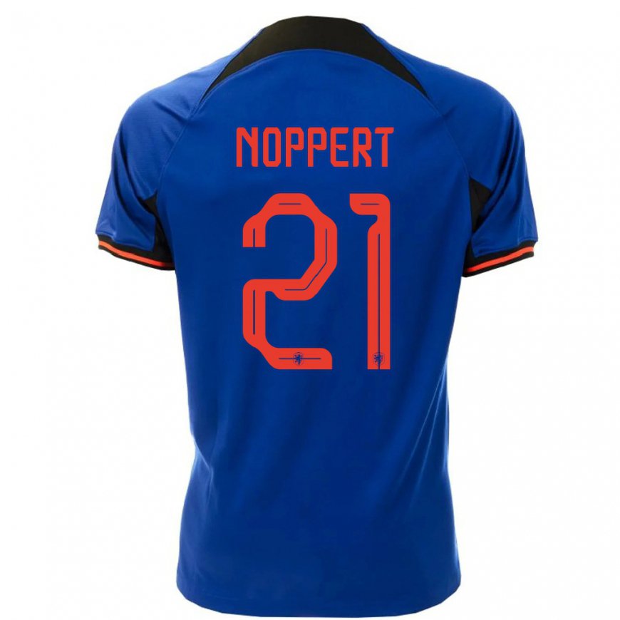 Kandiny Hombre Camiseta Países Bajos Andries Noppert #21 Azul Real 2ª Equipación 22-24 La Camisa Chile