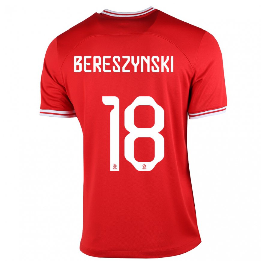 Kandiny Hombre Camiseta Polonia Bartosz Bereszynski #18 Rojo 2ª Equipación 22-24 La Camisa Chile