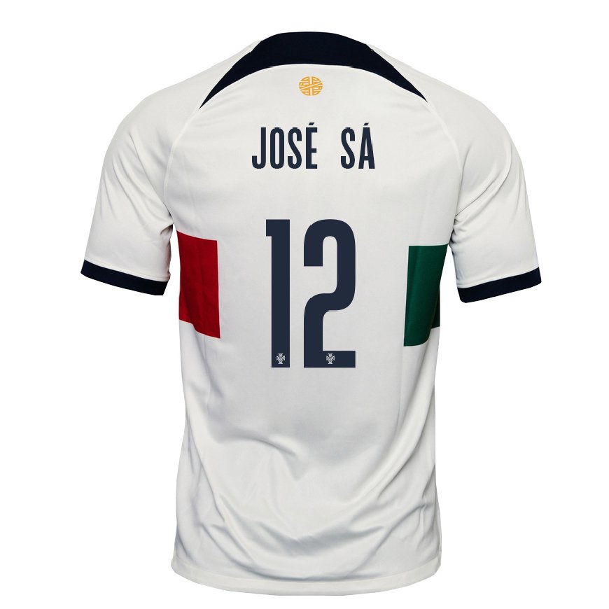 Kandiny Hombre Camiseta Portugal Jose Sa #12 Blanco 2ª Equipación 22-24 La Camisa Chile