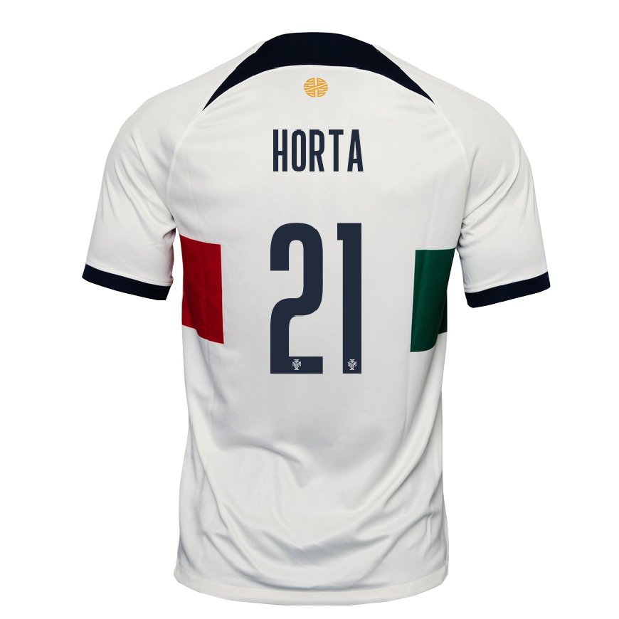 Kandiny Hombre Camiseta Portugal Ricardo Horta #21 Blanco 2ª Equipación 22-24 La Camisa Chile