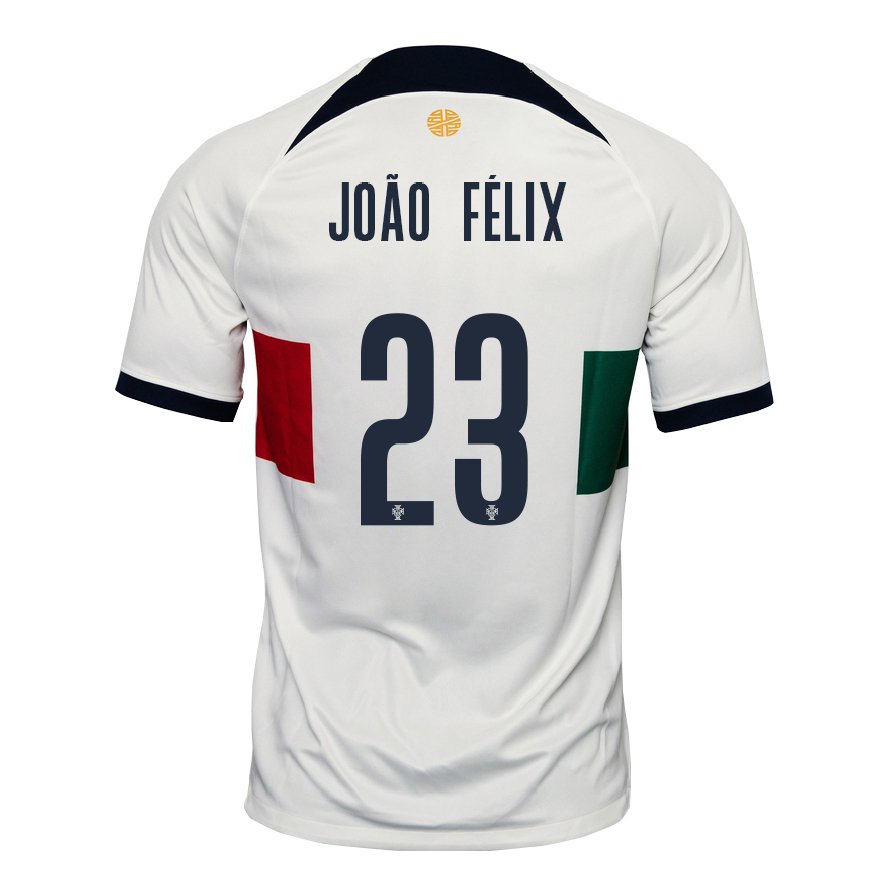 Kandiny Hombre Camiseta Portugal Joao Felix #23 Blanco 2ª Equipación 22-24 La Camisa Chile