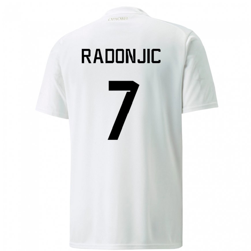 Kandiny Hombre Camiseta Serbia Nemanja Radonjic #7 Blanco 2ª Equipación 22-24 La Camisa Chile