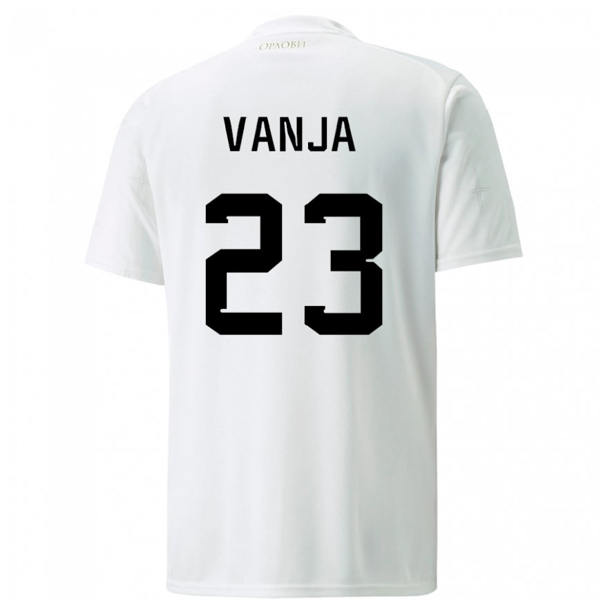 Kandiny Hombre Camiseta Serbia Vanja Milinkovic-savic #23 Blanco 2ª Equipación 22-24 La Camisa Chile
