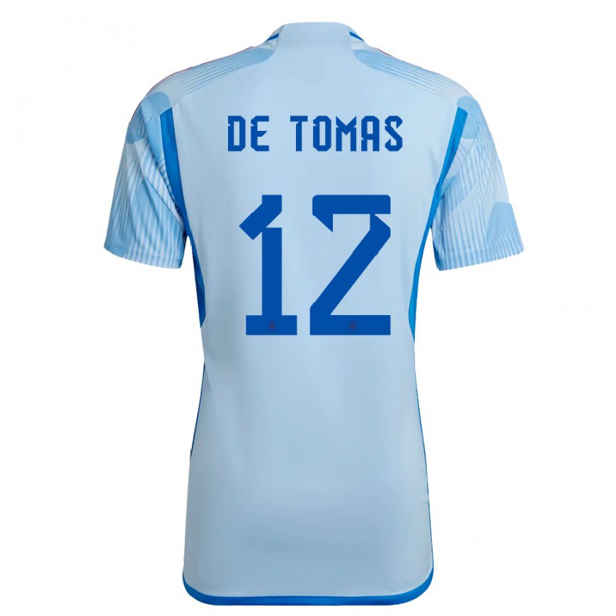 Kandiny Hombre Camiseta España Raul De Tomas #12 Cielo Azul 2ª Equipación 22-24 La Camisa Chile