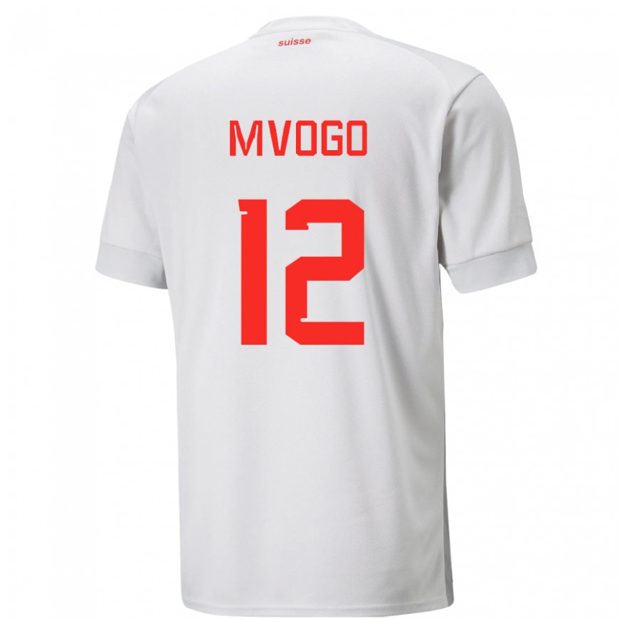 Kandiny Hombre Camiseta Suiza Yvon Mvogo #12 Blanco 2ª Equipación 22-24 La Camisa Chile