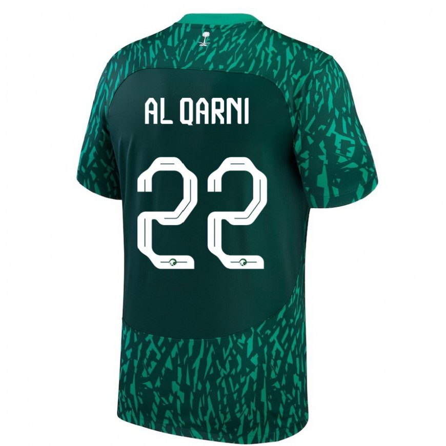 Kandiny Hombre Camiseta Arabia Saudita Fawaz Al Qarni #22 Verde Oscuro 2ª Equipación 22-24 La Camisa Chile