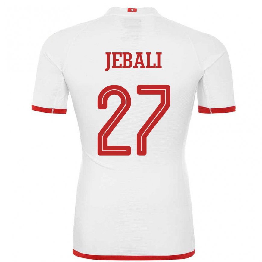 Kandiny Hombre Camiseta Túnez Issam Jebali #27 Blanco 2ª Equipación 22-24 La Camisa Chile