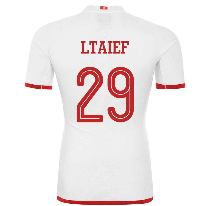 Kandiny Hombre Camiseta Túnez Sayfallah Ltaief #29 Blanco 2ª Equipación 22-24 La Camisa Chile