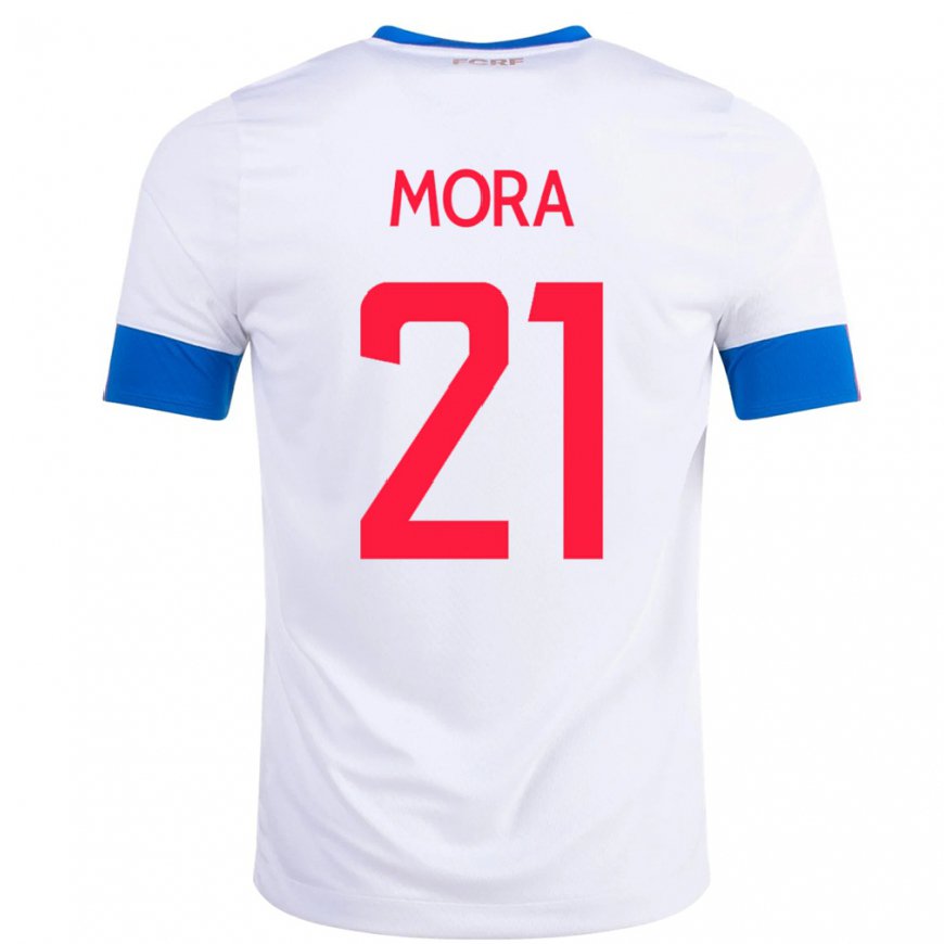 Kandiny Hombre Camiseta Costa Rica Carlos Mora #21 Blanco 2ª Equipación 22-24 La Camisa Chile