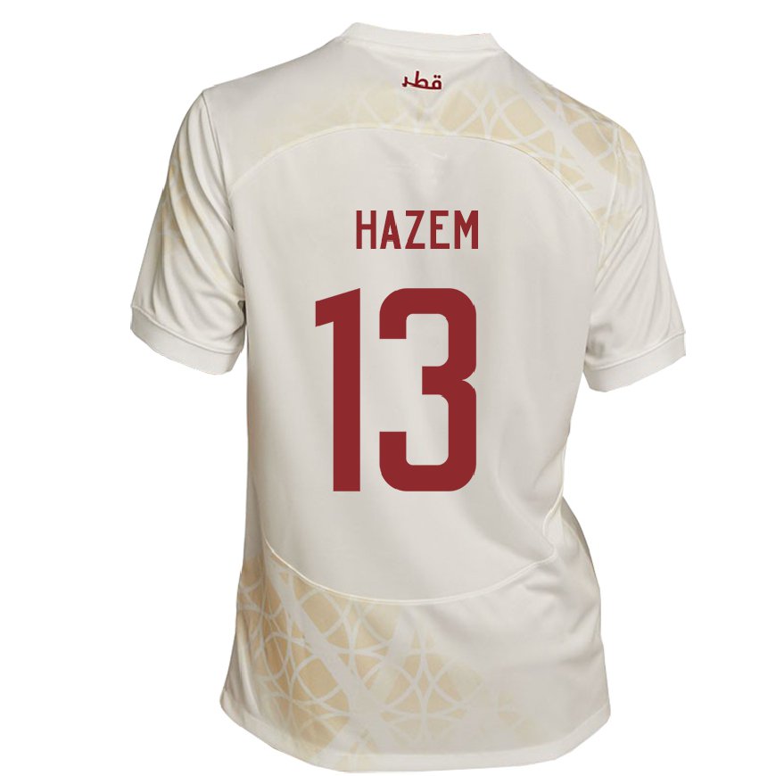Kandiny Hombre Camiseta Catar Hazem Shehata #13 Beis Dorado 2ª Equipación 22-24 La Camisa Chile