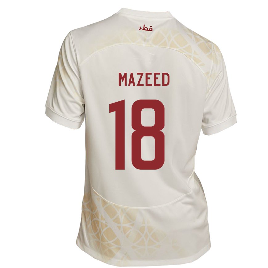 Kandiny Hombre Camiseta Catar Khalid Muneer Ali #18 Beis Dorado 2ª Equipación 22-24 La Camisa Chile