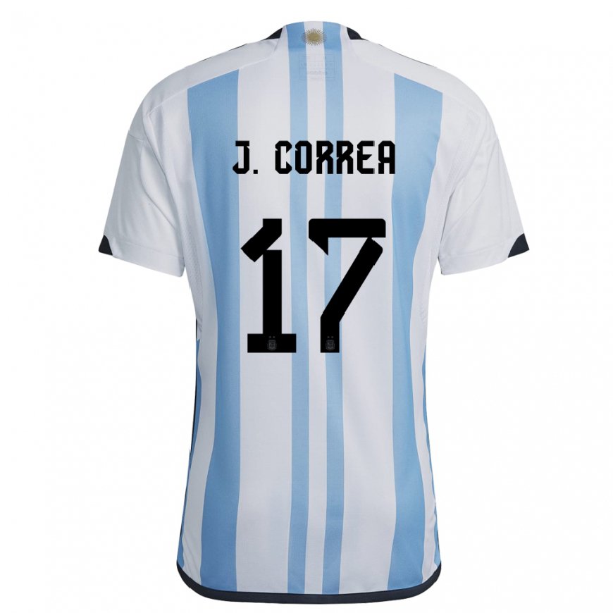 Kandiny Mujer Camiseta Argentina Joaquin Correa #17 Blanco Cielo Azul 1ª Equipación 22-24 La Camisa Chile