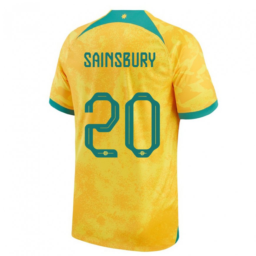 Kandiny Mujer Camiseta Australia Trent Sainsbury #20 Dorado 1ª Equipación 22-24 La Camisa Chile