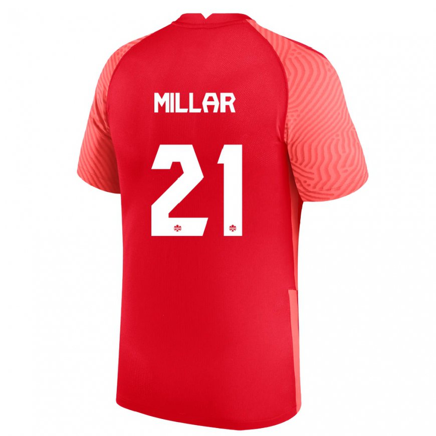 Kandiny Mujer Camiseta Canadá Liam Millar #21 Rojo 1ª Equipación 22-24 La Camisa Chile
