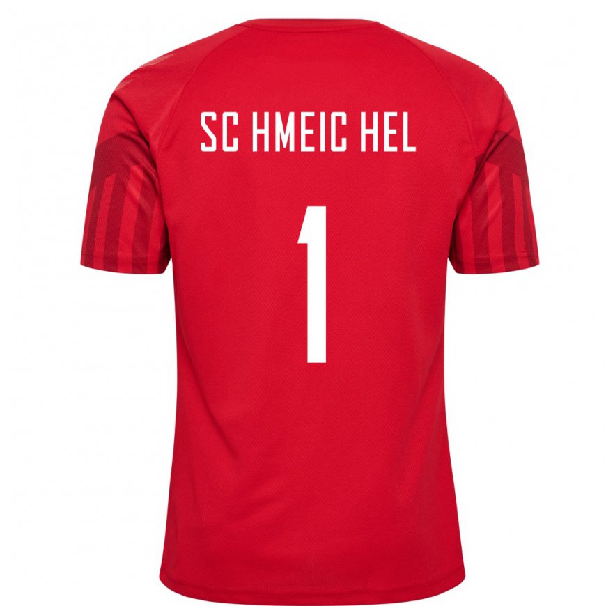 Kandiny Mujer Camiseta Dinamarca Kasper Schmeichel #1 Rojo 1ª Equipación 22-24 La Camisa Chile