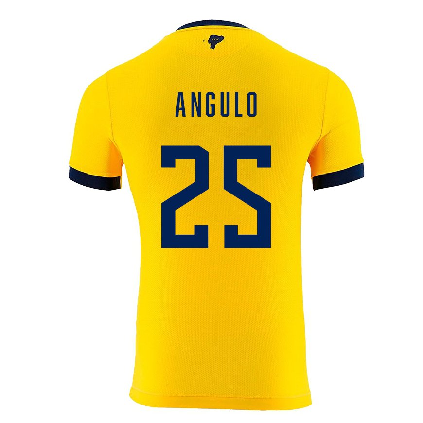Kandiny Mujer Camiseta Ecuador Nilson Angulo #25 Amarillo 1ª Equipación 22-24 La Camisa Chile