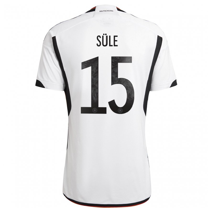 Kandiny Mujer Camiseta Alemania Niklas Sule #15 Blanco Negro 1ª Equipación 22-24 La Camisa Chile