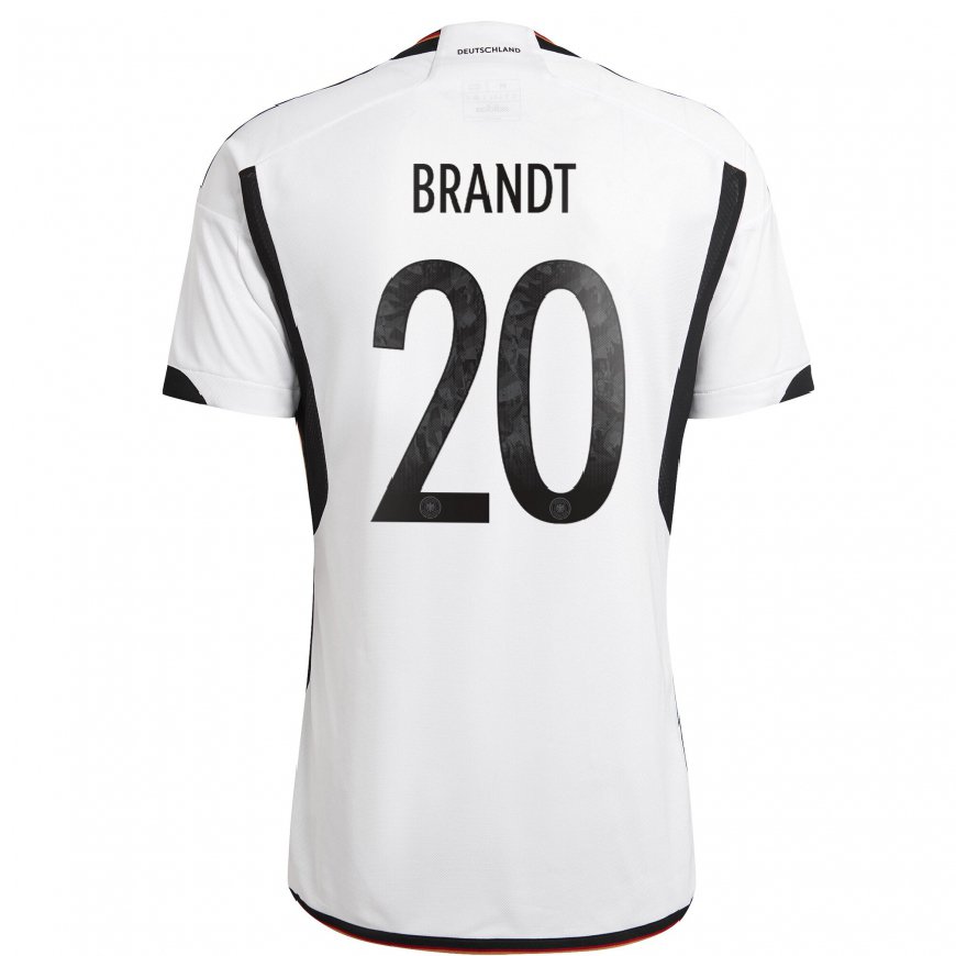 Kandiny Mujer Camiseta Alemania Julian Brandt #20 Blanco Negro 1ª Equipación 22-24 La Camisa Chile