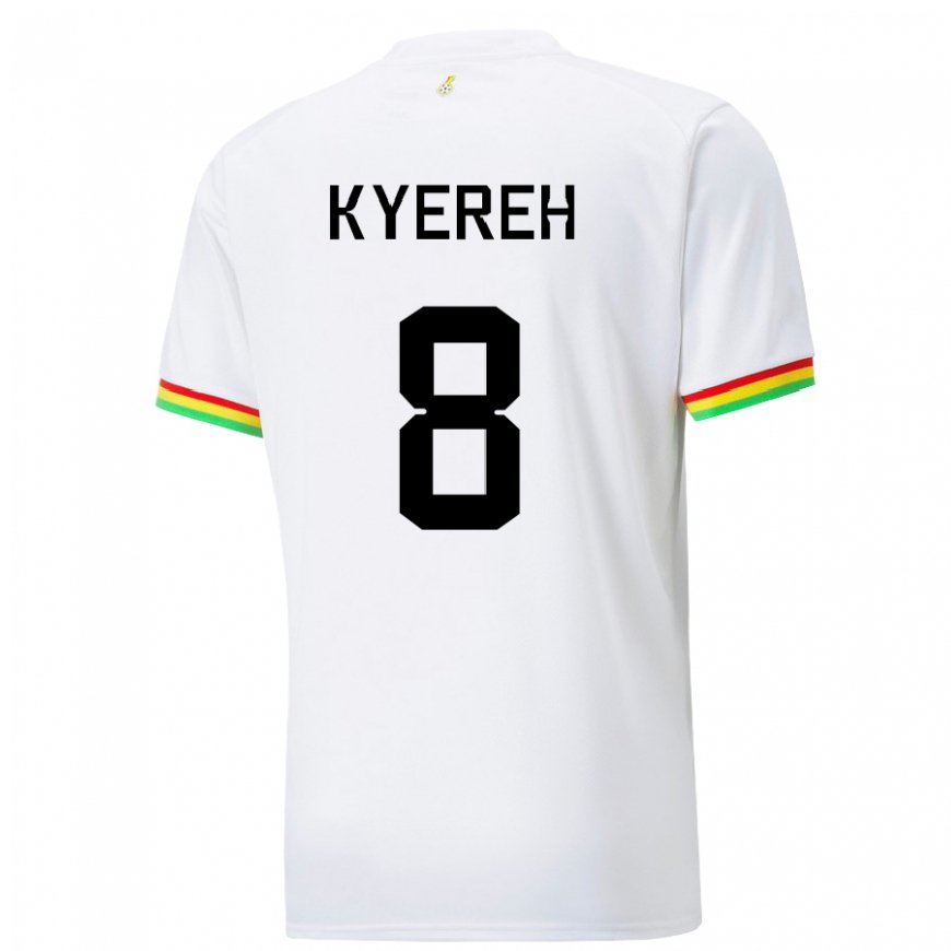 Kandiny Mujer Camiseta Ghana Daniel-kofi Kyereh #8 Blanco 1ª Equipación 22-24 La Camisa Chile
