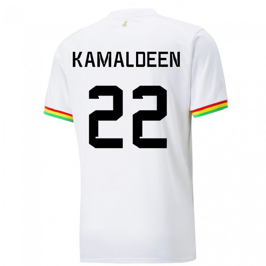 Kandiny Mujer Camiseta Ghana Kamaldeen Sulemana #22 Blanco 1ª Equipación 22-24 La Camisa Chile