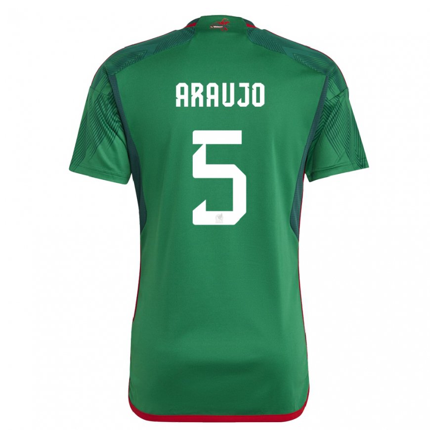 Kandiny Mujer Camiseta México Julian Araujo #5 Verde 1ª Equipación 22-24 La Camisa Chile