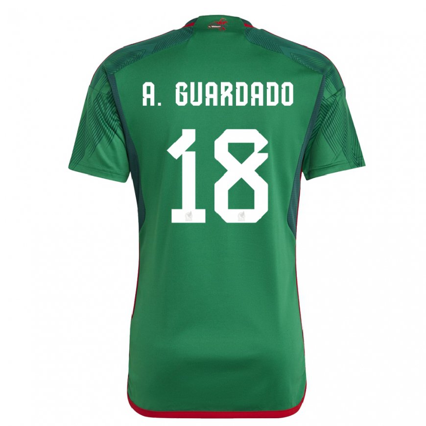 Kandiny Mujer Camiseta México Andres Guardado #18 Verde 1ª Equipación 22-24 La Camisa Chile