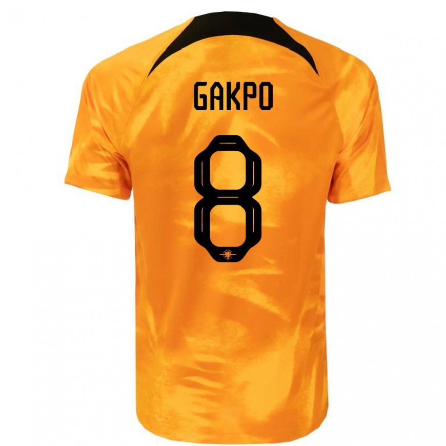 Kandiny Mujer Camiseta Países Bajos Cody Gakpo #8 Naranja Láser 1ª Equipación 22-24 La Camisa Chile