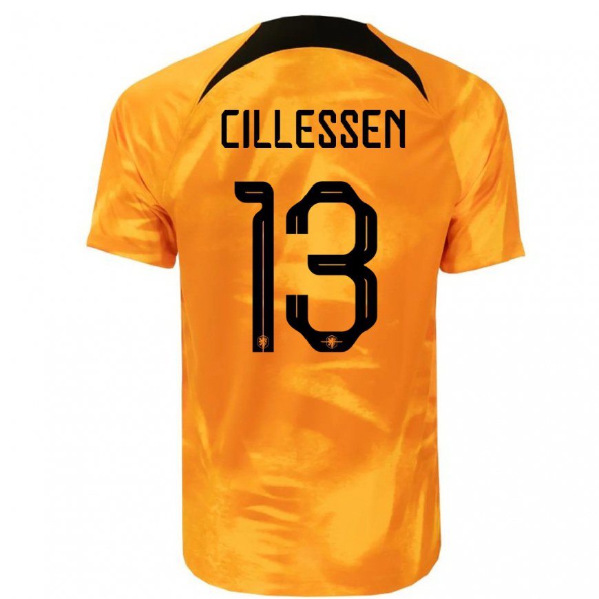 Kandiny Mujer Camiseta Países Bajos Jasper Cillessen #13 Naranja Láser 1ª Equipación 22-24 La Camisa Chile