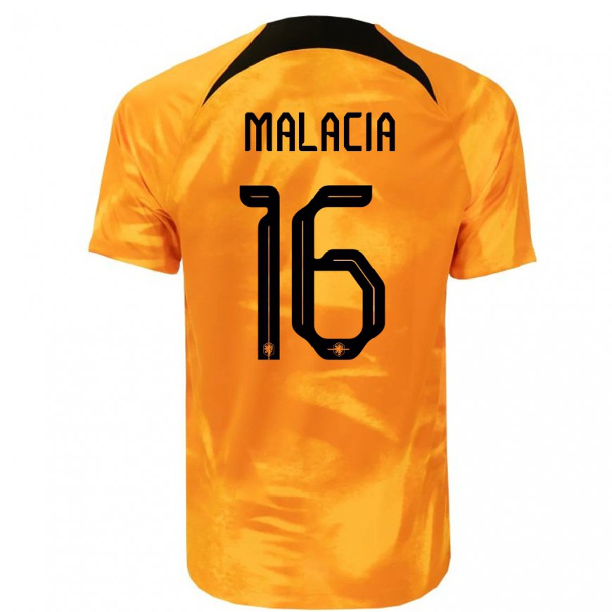 Kandiny Mujer Camiseta Países Bajos Tyrell Malacia #16 Naranja Láser 1ª Equipación 22-24 La Camisa Chile